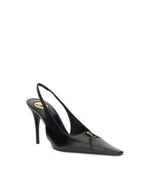 Saint Laurent Black Calf Leather Bos Taurus High Heel Pumps