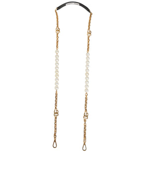 Dolce & Gabbana Black Leather Gold Chain Bag Accessory Shoulder Strap