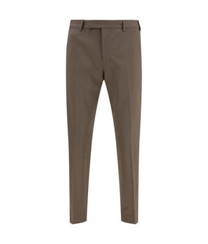 PT Torino Brown Fleece Wool Casual Pants
