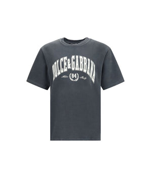 Dolce &amp; Gabbana Gray Cotton T-Shirt