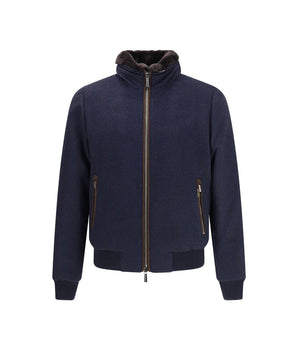 MooRER Blue Cashmere Bomber