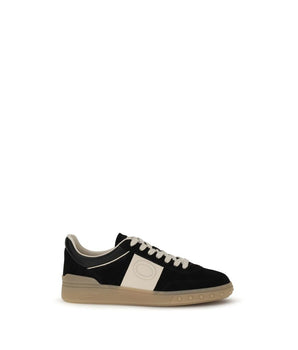 Valentino Garavani Black Calf Leather Bos Taurus Low Top Sneakers