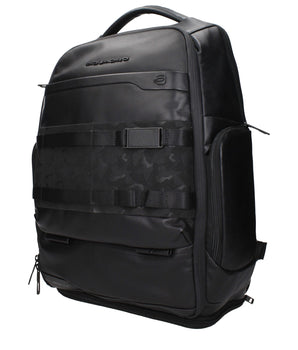 Piquadro Black Leather Backpack