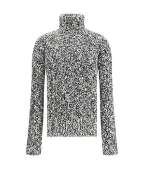 Dolce & Gabbana White Fleece Wool Turtleneck