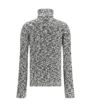 Dolce & Gabbana White Fleece Wool Turtleneck