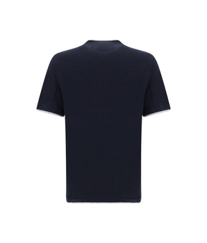 Brunello Cucinelli Blue Cotton T-Shirt