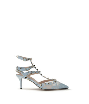 Valentino Garavani Light Blue Fabric High Heel Pumps