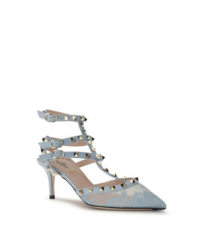 Valentino Garavani Light Blue Fabric High Heel Pumps