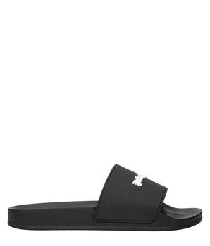 Palm Angels Black Cotton Slippers