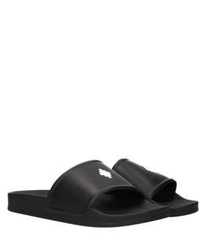 Marcelo Burlon Black Cotton Slippers