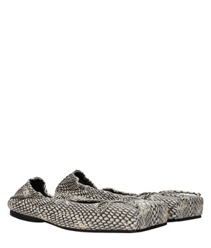 Jacquemus Beige Leather Ballet Flats