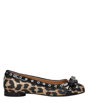 Ganni Brown Fabric Ballet Flats
