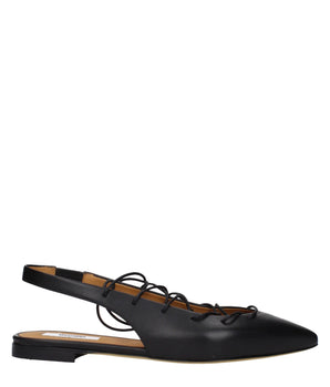 Moschino Black Leather Flats