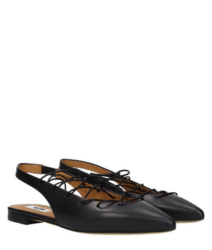 Moschino Black Leather Flats