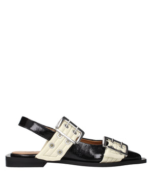 Ganni Black Polyethylene Flat Sandals