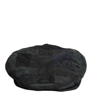 Dolce & Gabbana Black Polyester Newsboy Men Cloth Capello Hat