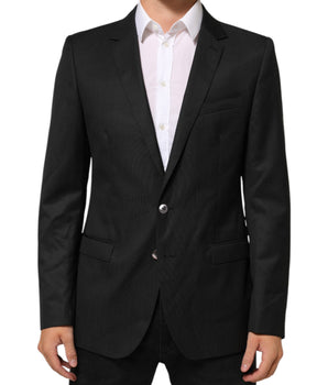 Dolce &amp; Gabbana Black Single Breasted Men Coat MARTINI Blazer