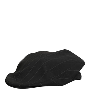 Dolce & Gabbana Black Polyester Newsboy Men Cloth Capello Hat