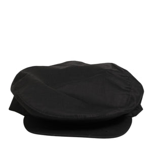 Dolce & Gabbana Black Cotton Stretch Newsboy Cloth Capello Hat