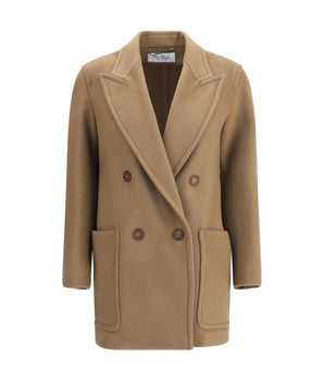 Max Mara Beige Fleece Wool Coat