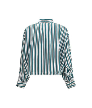 Max Mara Green Silk Pattern Shirt