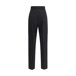 Max Mara Black Fleece Wool Dress Pants