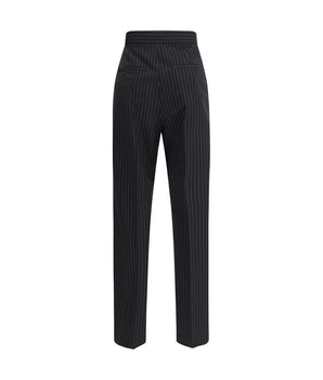 Max Mara Black Fleece Wool Dress Pants