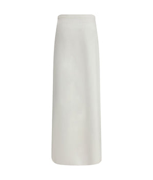 Max Mara White Viscose Long Skirt