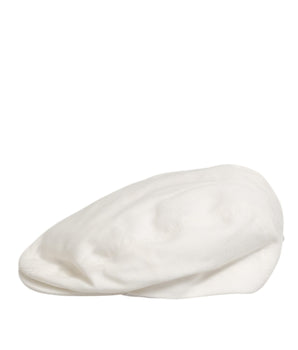 Dolce & Gabbana White Cotton Newsboy Cloth Capello Men Cap Hat