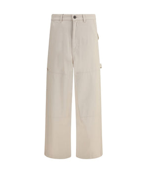 Max Mara Cream Cotton Cargo Pants