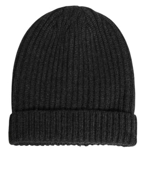 Dolce & Gabbana Black Cashmere Knitted Beanie Men Capello Hat