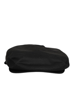 Dolce & Gabbana Black Cotton Dg Logo Newsboy Cloth Capello Hat