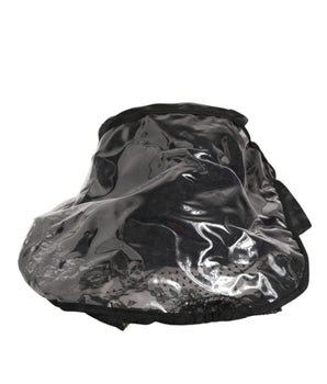 Dolce & Gabbana Black PVC Wide Brim Men Bucket Capello Hat