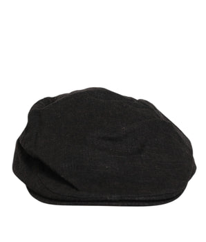 Dolce & Gabbana Black Cotton DG Logo Newsboy Cloth Capello Hat