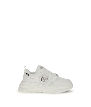 Philipp Plein White Polyester Athletic Sneakers