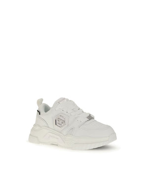 Philipp Plein White Polyester Athletic Sneakers