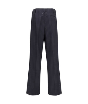 Margiela Gray Casual Wool Trousers