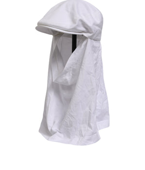 Dolce & Gabbana White Cotton DG Logo Plaque Baseball Balaclava Hat