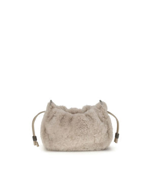 Brunello Cucinelli Gray Fur Shoulder Bag
