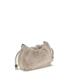 Brunello Cucinelli Gray Fur Shoulder Bag