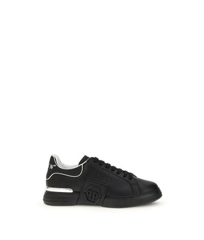 Philipp Plein Black Calf Leather Sneakers, Bos Taurus Athletic Shoes