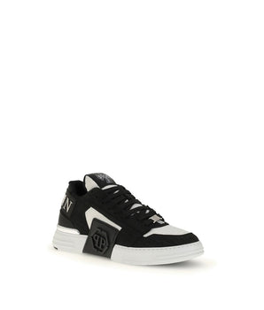 Philipp Plein Black Calf Leather Sneakers Bos Taurus Low Top