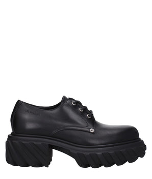 Off-White Black Leather Oxfords And Derbies