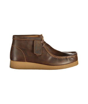 Clarks Brown Leather Men Sneaker