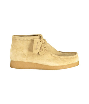 Clarks Beige Leather Men Sneaker