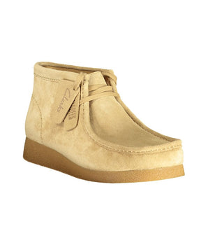 Clarks Beige Leather Men Sneaker