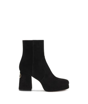 Valentino Garavani Black Calf Leather Bos Taurus Ankle Boots