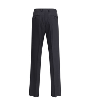 Lardini Black Viscose Casual Pants