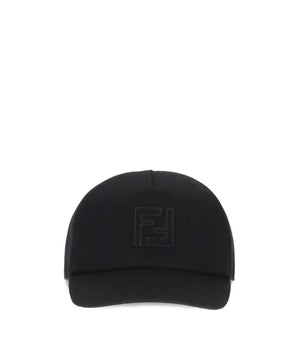 Fendi Black Wool Baseball Cap