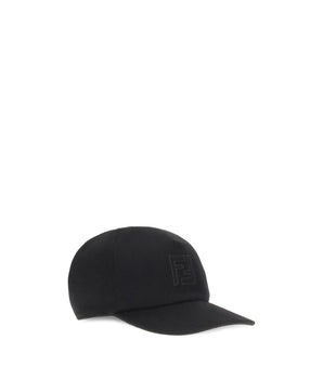Fendi Black Wool Baseball Cap